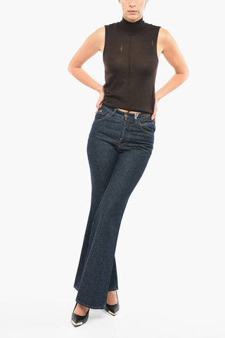 Jeans Dark-Washed Flared Fit In Denim Riciclato