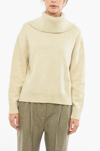 Asymmetric Lenght High-neck Pullover with Side Slits