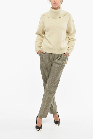 Asymmetric Lenght High-neck Pullover with Side Slits