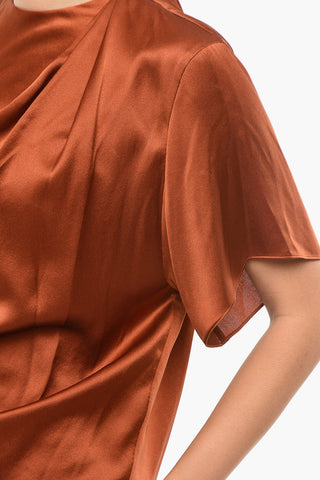 Blusa in Seta con Dettaglio Drappeggiato