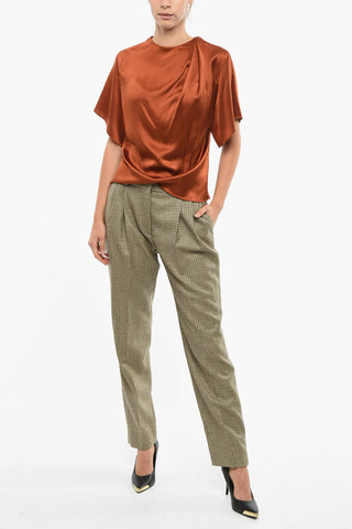 Blusa in Seta con Dettaglio Drappeggiato