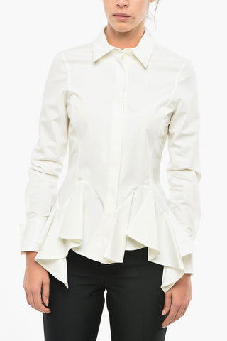 Cotton Popeline Peplum Shirt