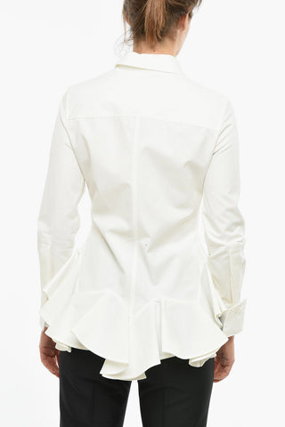 Cotton Popeline Peplum Shirt
