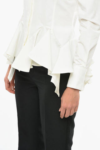 Cotton Popeline Peplum Shirt