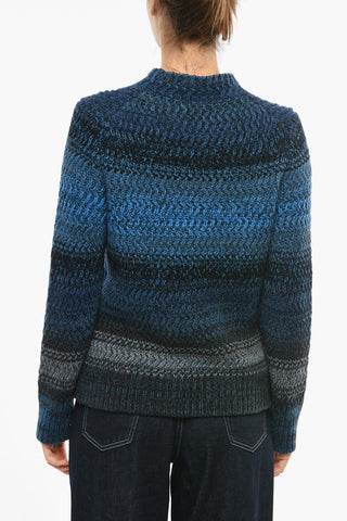 Maglia Girocollo in Cashmere con Design a Righe