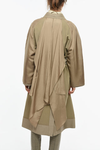 Wool Distressed Coat with Self-tie Detailing