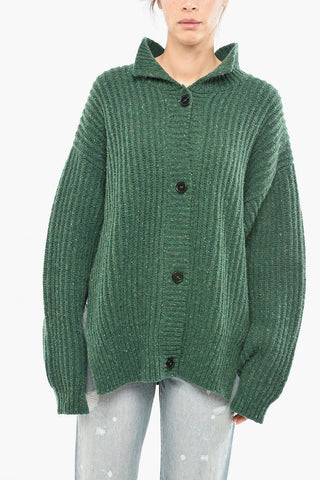 Wool Blend Cardigan With Button Closure