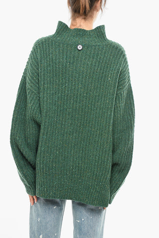 Wool Blend Cardigan With Button Closure