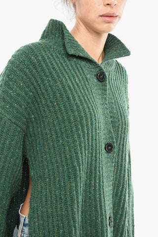 Wool Blend Cardigan With Button Closure