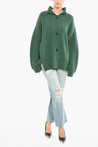 Wool Blend Cardigan With Button Closure