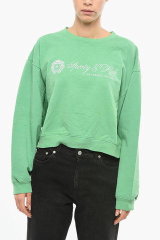 Cotton Cropped Crew-Neck Sweatshirt