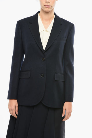 Single-breasted Blazer with Notch Lapel and Flap Pockets