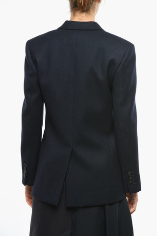 Single-breasted Blazer with Notch Lapel and Flap Pockets