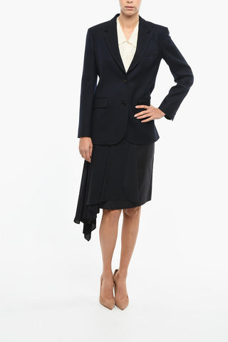 Single-breasted Blazer with Notch Lapel and Flap Pockets