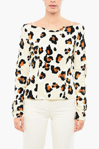Animalier Boat-Neck Long Sleeved T-shirt