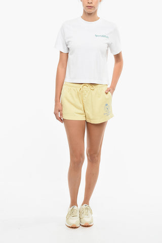 Shorts in Tinta Unita con Logo Stampato