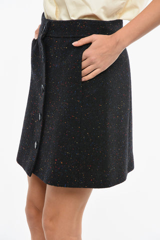 Welt Pockets Buttoned Skirt