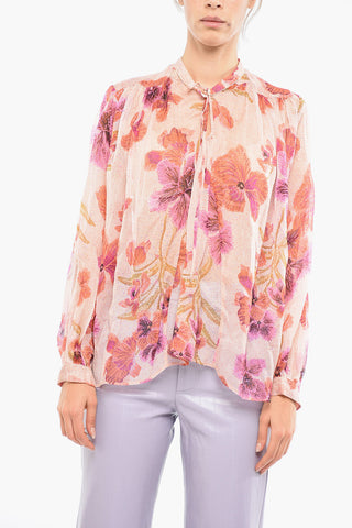 Blusa in Seta a Fantasia Floreale