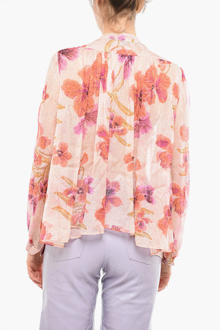 Blusa in Seta a Fantasia Floreale