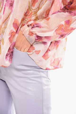 Blusa in Seta a Fantasia Floreale