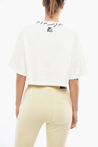 Embroidered Short Sleeved Cropped T-shirt