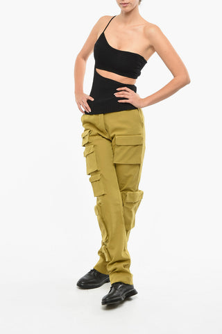 Ribbed Velour Top with Cut-out Detail
