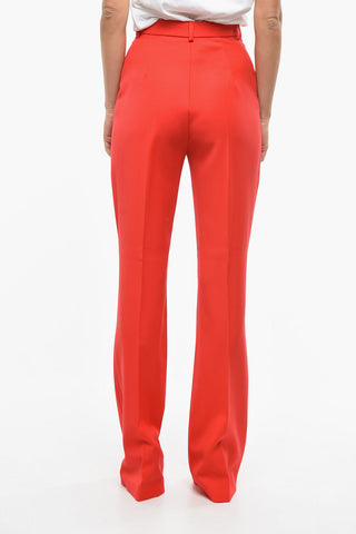 High-Waist Wool Palazzo Trousers