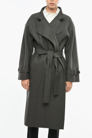 Virgin Wool Coat with Belt