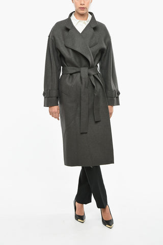 Virgin Wool Coat with Belt