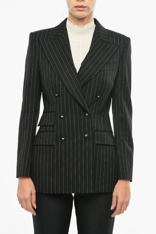 Turlington Double-breasted Blazer with Pinstriped Pattern