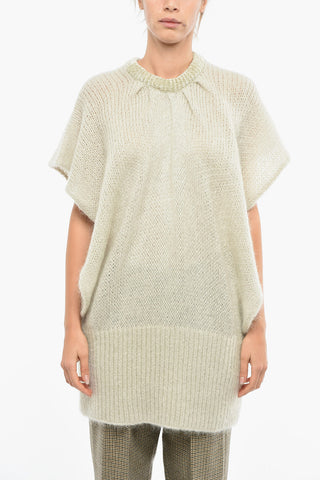 Sleeveless Wool Blend Crewneck Pullover