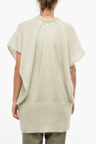 Sleeveless Wool Blend Crewneck Pullover