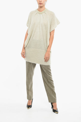 Sleeveless Wool Blend Crewneck Pullover
