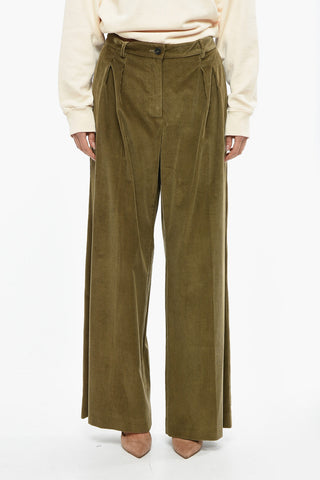 WEEKEND Pantaloni Wide-leg BELLA in Velour a Coste 
