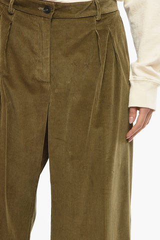 WEEKEND Pantaloni Wide-leg BELLA in Velour a Coste 