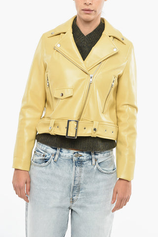Faux Leather ESMERALDA Biker Jacket with Belt