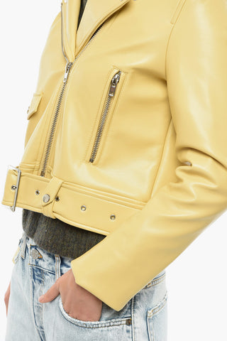 Faux Leather ESMERALDA Biker Jacket with Belt