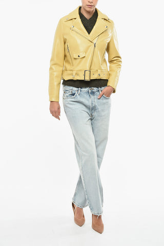 Faux Leather ESMERALDA Biker Jacket with Belt