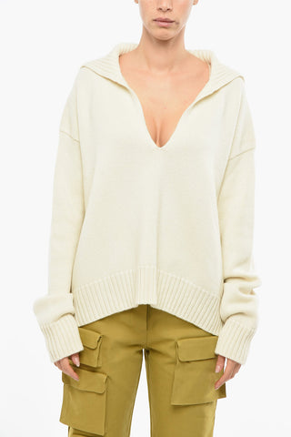 Pullover in Misto Cashmere con Collo a Polo