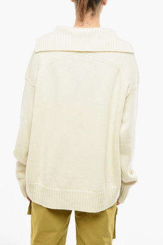 Pullover in Misto Cashmere con Collo a Polo