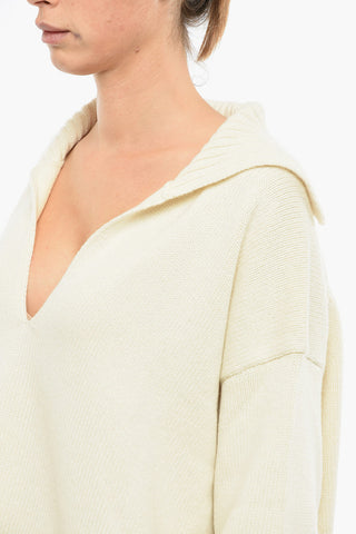 Pullover in Misto Cashmere con Collo a Polo