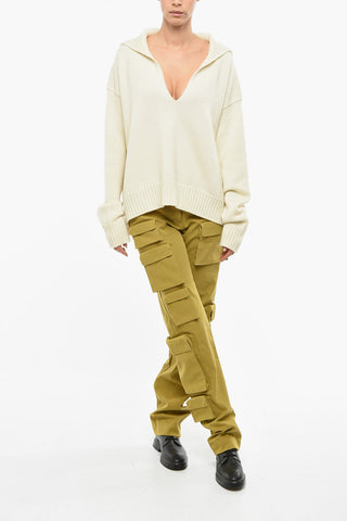 Pullover in Misto Cashmere con Collo a Polo