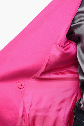 Double-breasted Wool Blend Coat with Covered Buttons