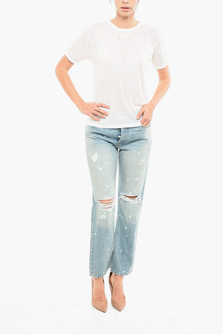 Sheer Silk Blend Short Sleeved T-shirt