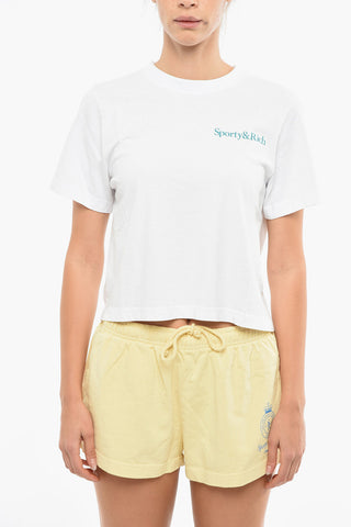 Crew-neck T-Shirt with Contrasting Print