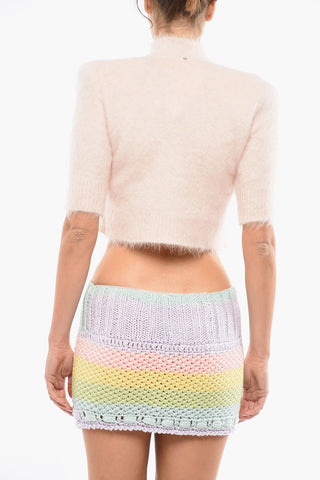 Mohair Blend Top with Padded Shoulders