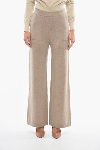 Cashmere Blend Trousers with Wide Leg