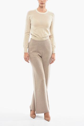 Cashmere Blend Trousers with Wide Leg