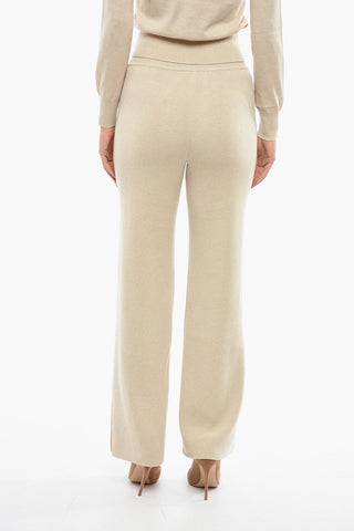 Wide Fit Cashmere Pants With Side Slits