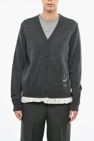 MM4 Double-layered Cardigan with Distressed Details